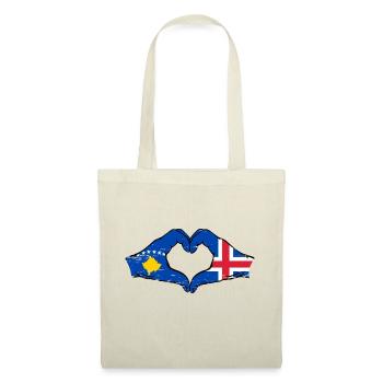 Kosovo Iceland Flag Hands Heart Shape Used - Tote Bag - nature - Front