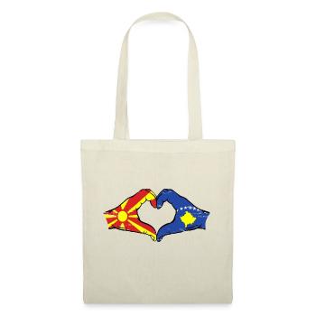 Macedonia Kosovo Flag Hands Heart Shape Used - Tote Bag - nature - Front