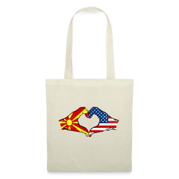 Macédoine États-Unis drapeau mains forme de coeur utilisé - Sac en tissu - nature - Devant