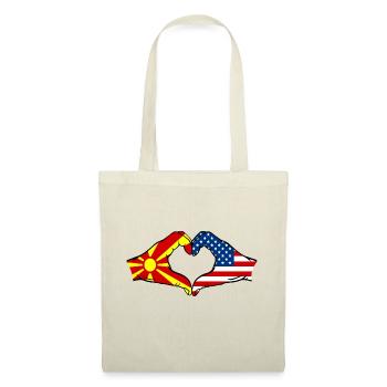 Macédoine États-Unis Drapeau Mains Coeur Forme - Sac en tissu - nature - Devant