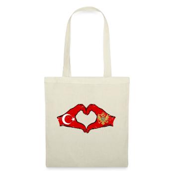 Turkey Montenegro Flag Hands Heart Shape Used - Tote Bag - nature - Front