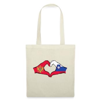 Monténégro Slovénie Drapeau Mains Coeur Forme - Sac en tissu - nature - Devant