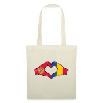 Montenegro Romania Flag Hands Heart Shape Used - Tote Bag - nature - Front