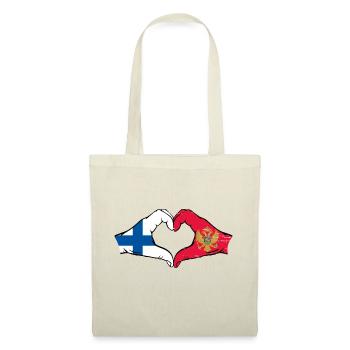 Finland Montenegro flag hands heart shape used - Tote Bag - nature - Front