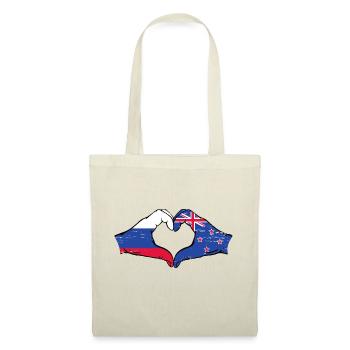 Drapeau de la Russie Nouvelle-Zélande Mains Coeur Forme Utilisé - Sac en tissu - nature - Devant