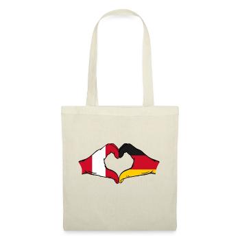 Peru Germany Flag Hands Heart Shape - Tote Bag - nature - Front