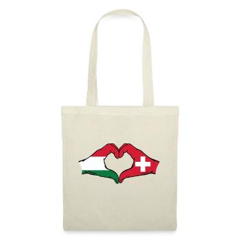 Hungary Switzerland Flag Hands Heart Shape - Tote Bag - nature - Front