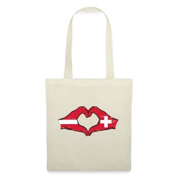 Latvia Switzerland Flag Hands Heart Shape Used - Tote Bag - nature - Front