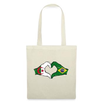 Algeria Brazil Flag Hands Heart Shape Used - Tote Bag - nature - Front
