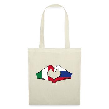 Italy Russia hands heart shape - Tote Bag - nature - Front