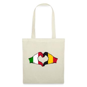 Italie Belgique mains en forme de cœur - Sac en tissu - nature - Devant