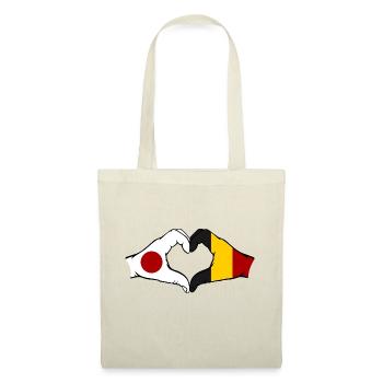 Japan Belgium Hands Heart Shape - Tote Bag - nature - Front