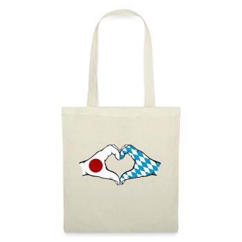 Japon Bavière mains forme de coeur - Sac en tissu - nature - Devant
