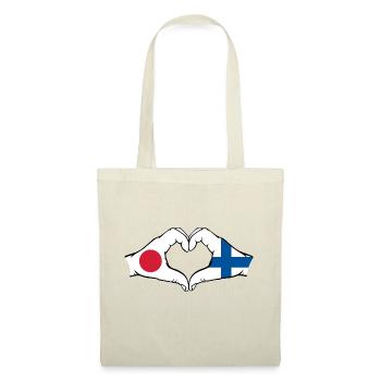 Japan Finland Hands Heart Shape - Tote Bag - nature - Front