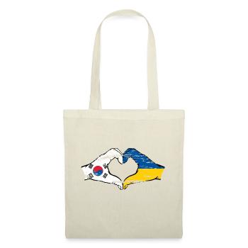South Korea Ukraine hands heart shape used - Tote Bag - nature - Front
