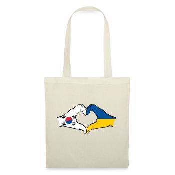 South Korea Ukraine Hands Heart Shape - Tote Bag - nature - Front