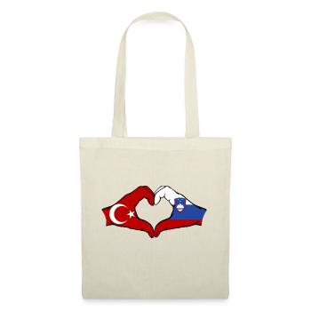 Turkey Slovenia Hands Heart Shape - Tote Bag - nature - Front