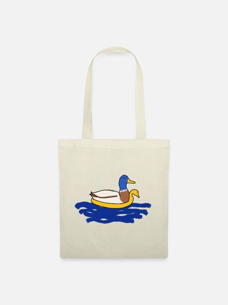 Ente mit Schwimmring - Stoffbeutel - Natur