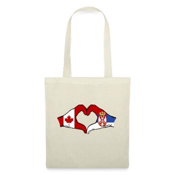 Canada Serbia Hands Heart Shape - Tote Bag - nature - Front