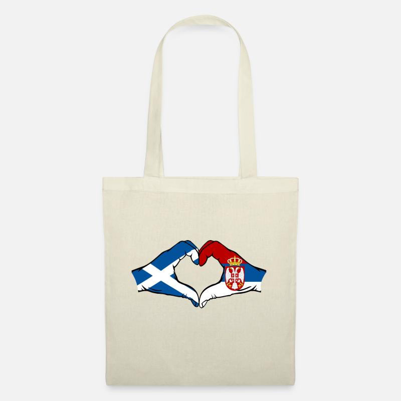 Schottland Serbien Flagge Herzform - Stoffbeutel - Natur
