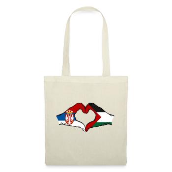 Serbie Palestine Drapeau Coeur Forme - Sac en tissu - nature - Devant