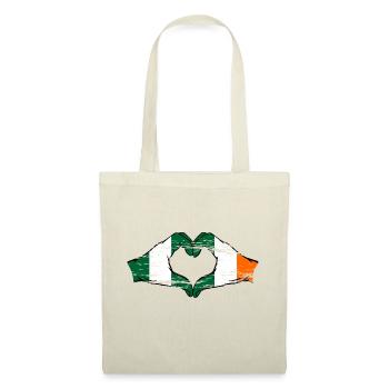 Nigeria Irland Flagge Herzform used - Stoffbeutel - Natur - Vorne