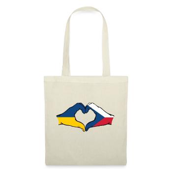 Ukraine Czech Republic Flag Hands Heart Shape - Tote Bag - nature - Front