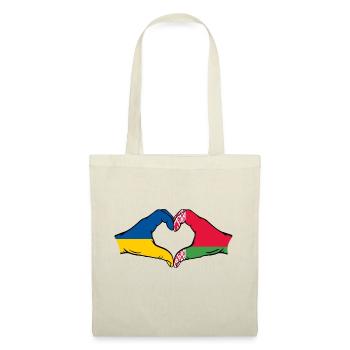 Ukraine Belarus Flag Hands Heart Shape - Tote Bag - nature - Front