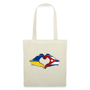 Ukraine Cuba Flag Hands Heart Shape Used - Tote Bag - nature - Front
