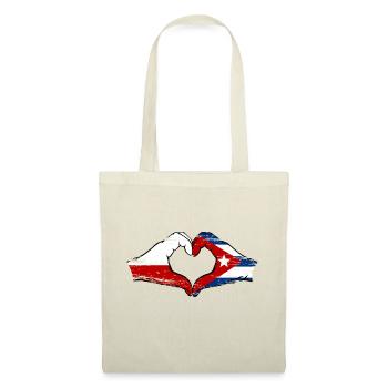 Poland Cuba Flag Hands Heart Shape Used - Tote Bag - nature - Front