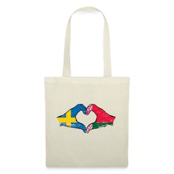 Sweden Belarus Flag Hands Heart Shape Used - Tote Bag - nature - Front