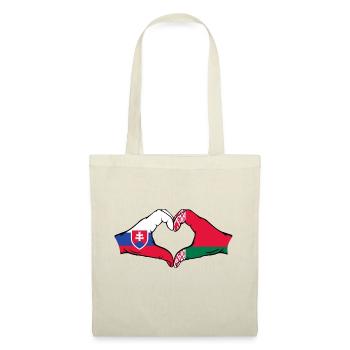 Slovakia Belarus Flag Hands Heart Shape - Tote Bag - nature - Front