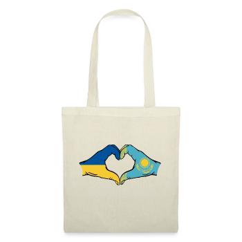 Ukraine Kazakhstan Flag Hands Heart Shape - Tote Bag - nature - Front