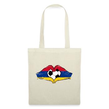 Drapeau arménien, football, mains, forme coeur, utilisé - Sac en tissu - nature - Devant
