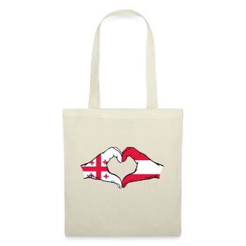 Georgia Austria Flag Hands Heart Shape - Tote Bag - nature - Front