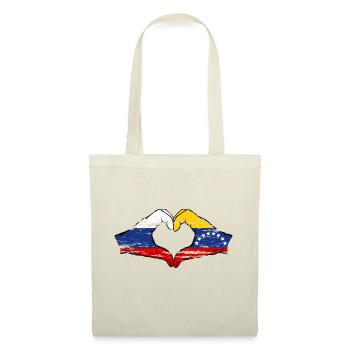 Russia Venezuela Flag Hands Heart Shape used - Tote Bag - nature - Front
