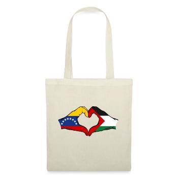 Venezuela Palestine drapeau mains forme de coeur - Sac en tissu - nature - Devant