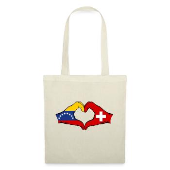 Venezuela Switzerland Flag Hands Heart Shape - Tote Bag - nature - Front
