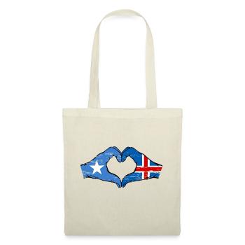 Drapeau de l’île de Somalie mains forme de coeur utilisé - Sac en tissu - nature - Devant
