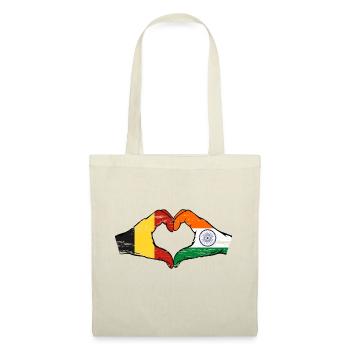 Belgium India flag hands heart shape used - Tote Bag - nature - Front
