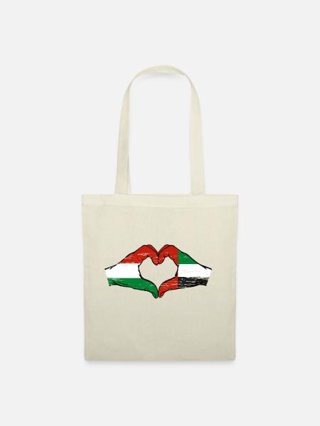 Ungarn Vereinigte Arabische Emirate Flagge Herz - Stoffbeutel - Natur