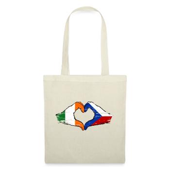 Irlande République tchèque drapeau mains coeur forme utilisé - Sac en tissu - nature - Devant