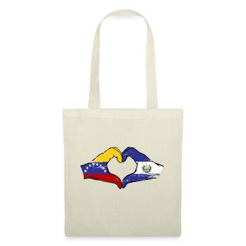 Venezuela El Salvador Flag Hands Heart Shape Used - Tote Bag - nature - Front