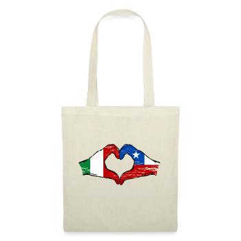 Italy Chile flag hands heart shape used - Tote Bag - nature - Front