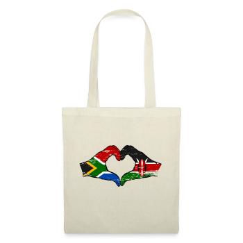 Afrique du Sud Kenya drapeau mains cœur utilisé - Sac en tissu - nature - Devant