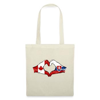 Canada Slovaquie drapeau mains coeur utilisé - Sac en tissu - nature - Devant