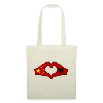 China Albania Flag Hands Heart Shape - Tote Bag - nature - Front