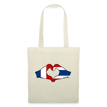 France Thailand Flag Hands Heart Shape - Tote Bag - nature - Front