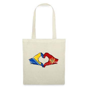 Bosnia Montenegro flag hands heart shape used - Tote Bag - nature - Front