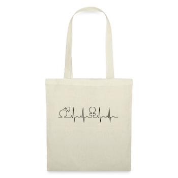 ECG Homme Femme symboles idée cadeau rythme cardiaque - Sac en tissu - nature - Devant